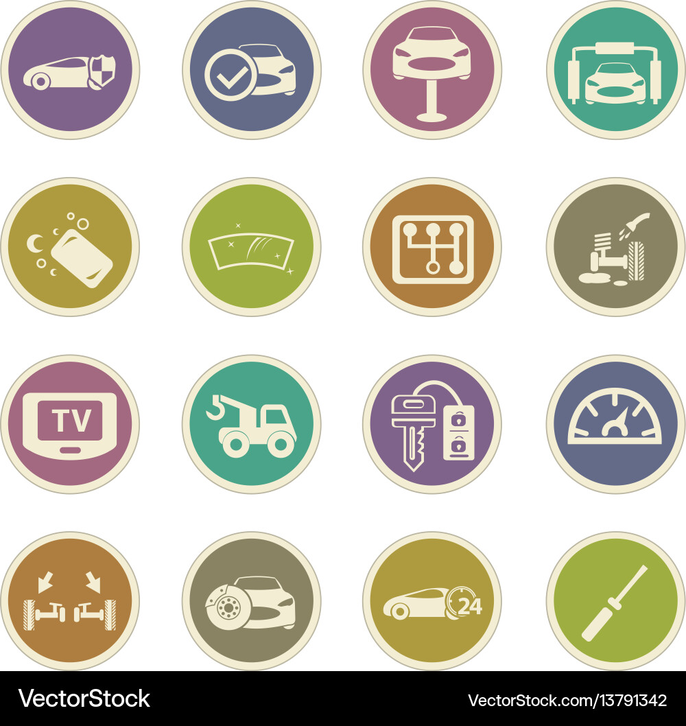 Car shop icons set Royalty Free Vector Image - VectorStock