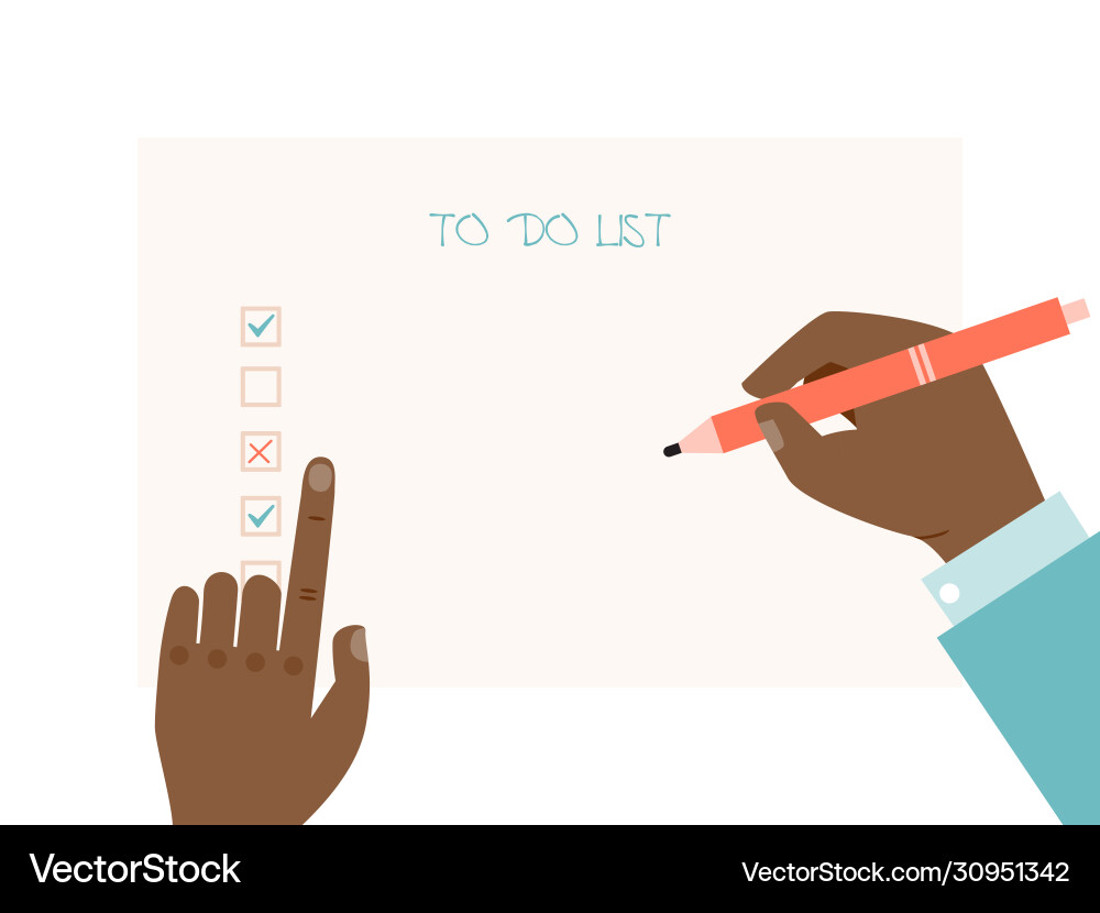 Checklist paper hand holding pen and write to do Vector Image