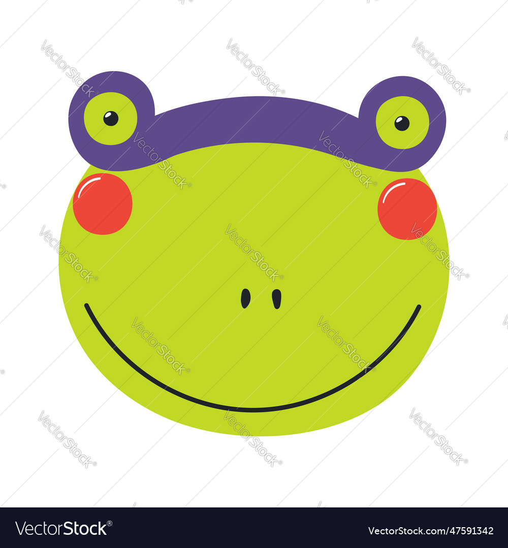 Cute funny frog superhero face in mask cartoon Vector Image