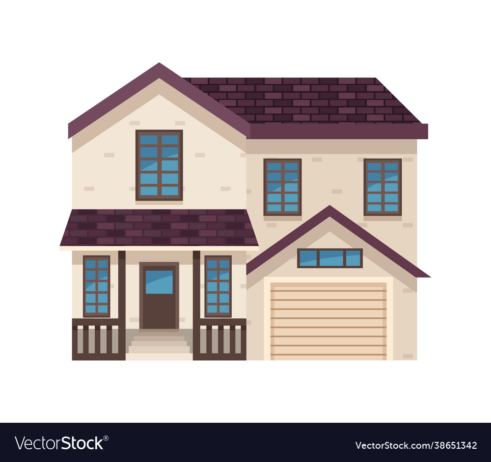 Gray house front Royalty Free Vector Image - VectorStock