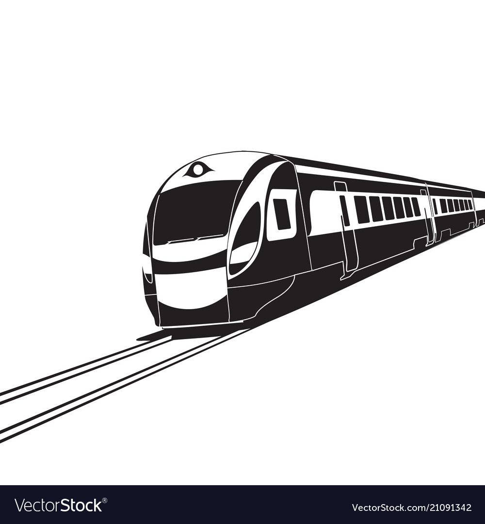 High speed train on white background