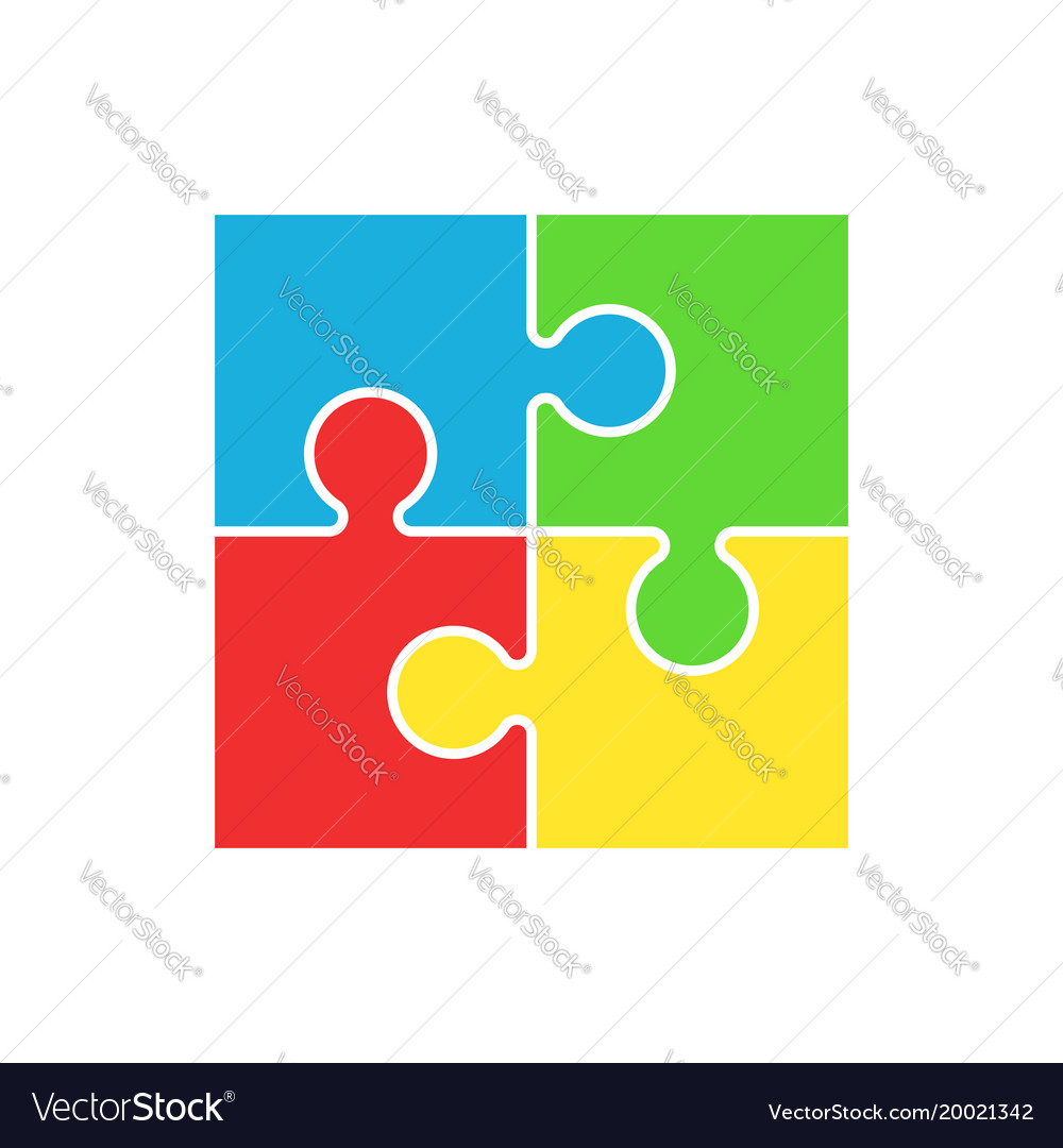 Puzzle icon flat Royalty Free Vector Image - VectorStock