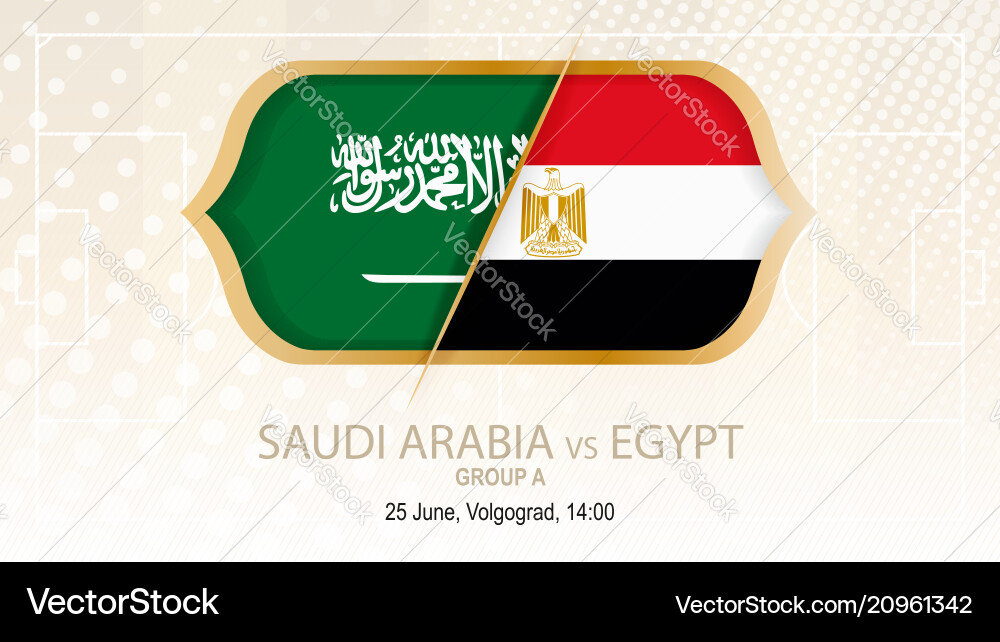 Saudi Arabia Vs Egypt Group A Football Royalty Free Vector