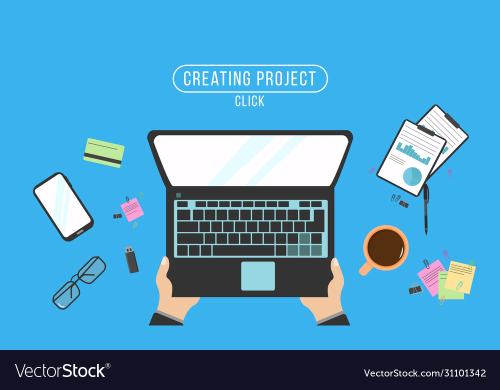 Workplace computer laptop Royalty Free Vector Image