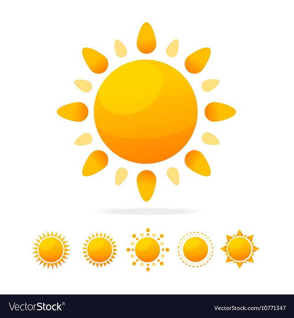 Different sun icon set