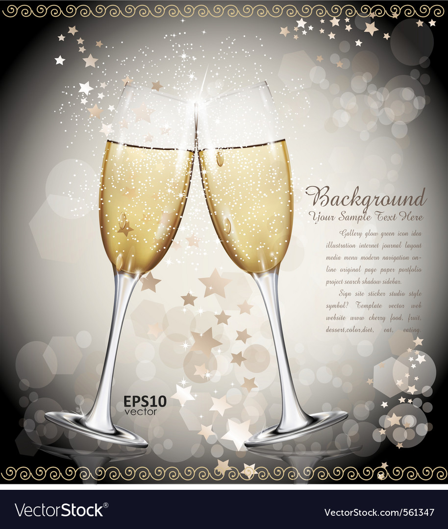 Glass champagne Royalty Free Vector Image - VectorStock