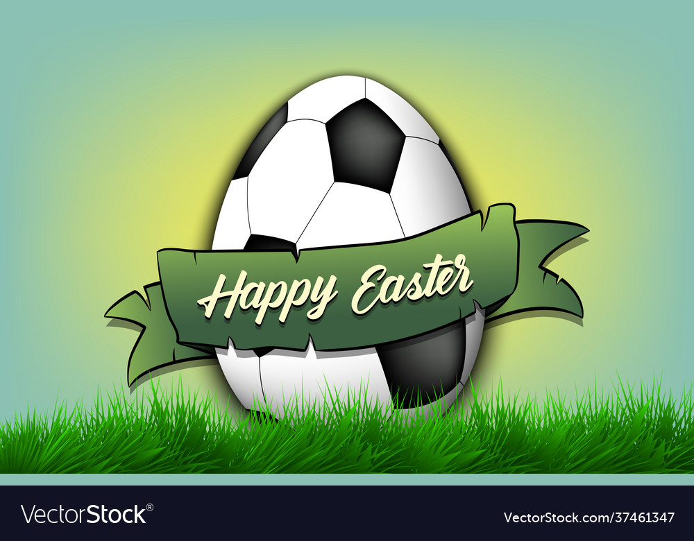 Happy easter egg in form a soccer ball Royalty Free Vector