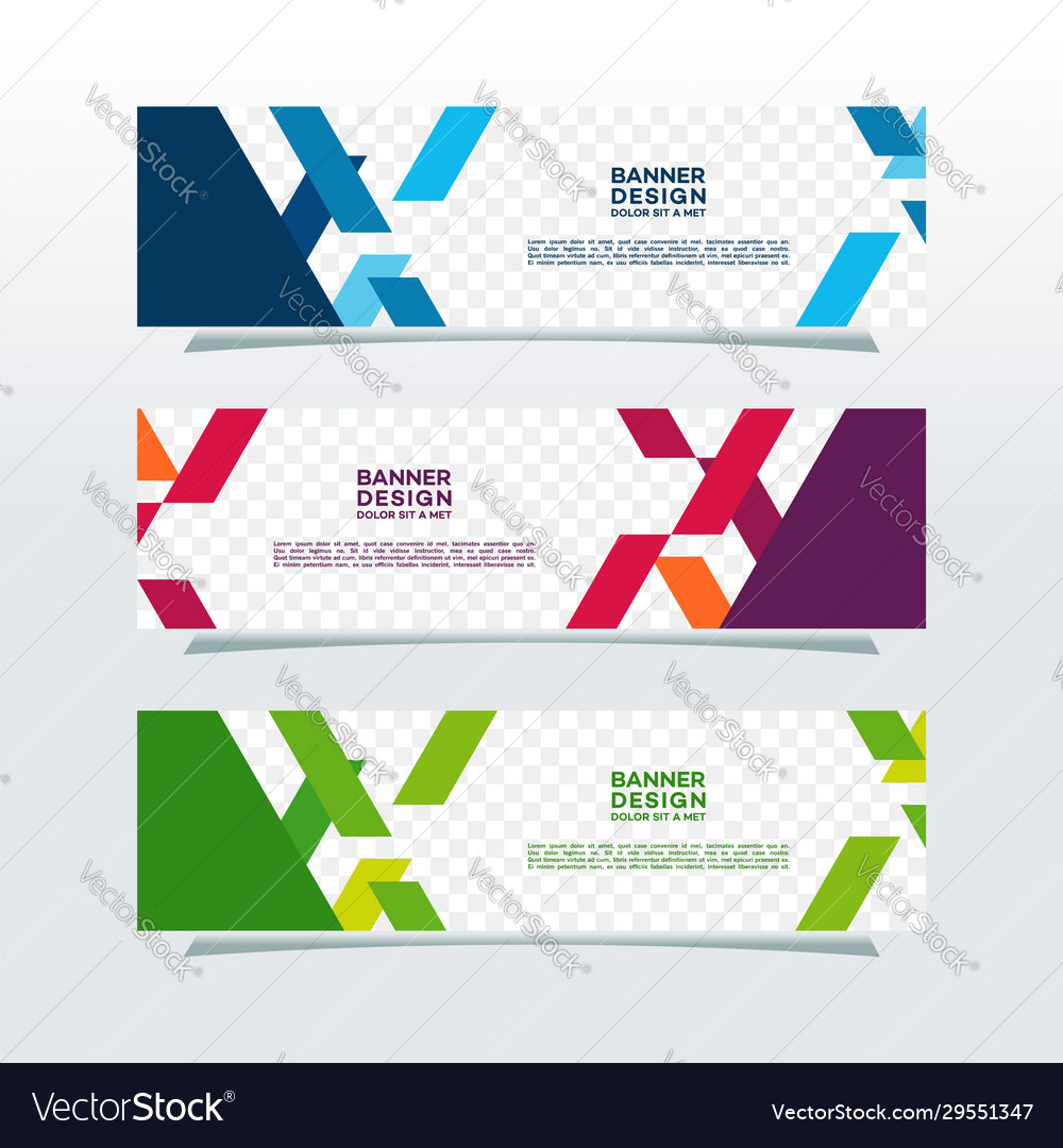 Modern Web Banners Template With Diagonal Vector Image