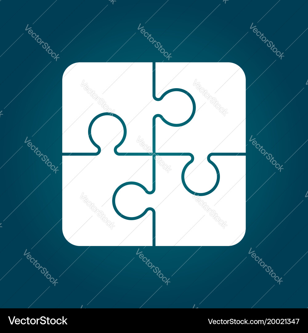 Puzzle icon flat Royalty Free Vector Image - VectorStock