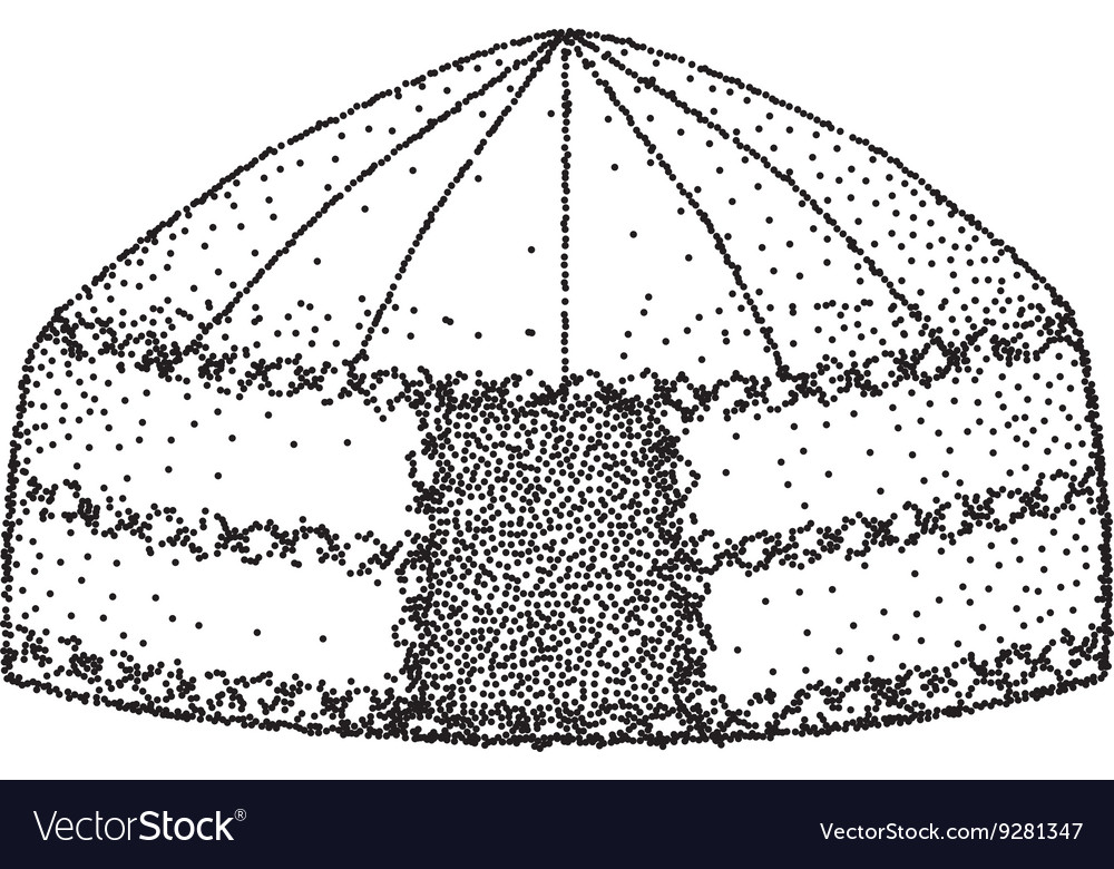 Yurt of nomads Hand draw Sketch drawing Royalty Free Vector