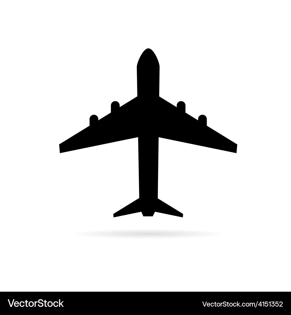 Airplane black Royalty Free Vector Image - VectorStock