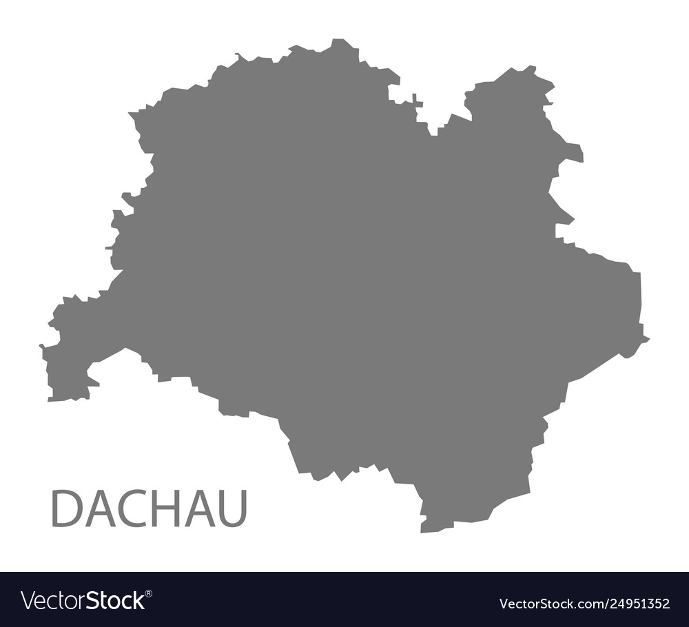 Dachau grey county map bavaria germany Royalty Free Vector