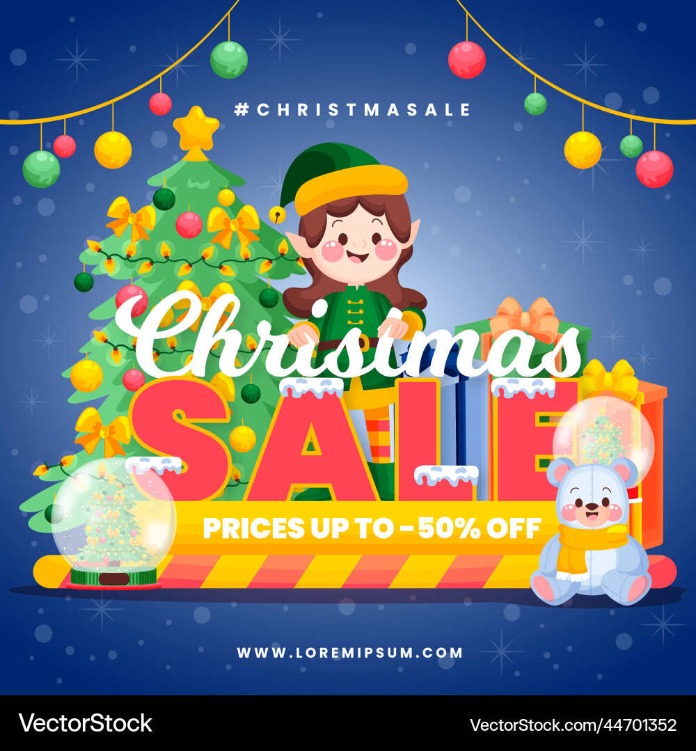 Hand drawn christmas sale design Royalty Free Vector Image