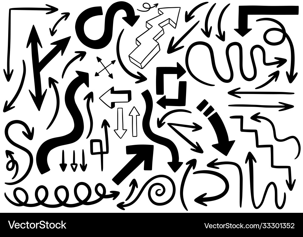 Hand drawn doodle design elements hand drawn Vector Image