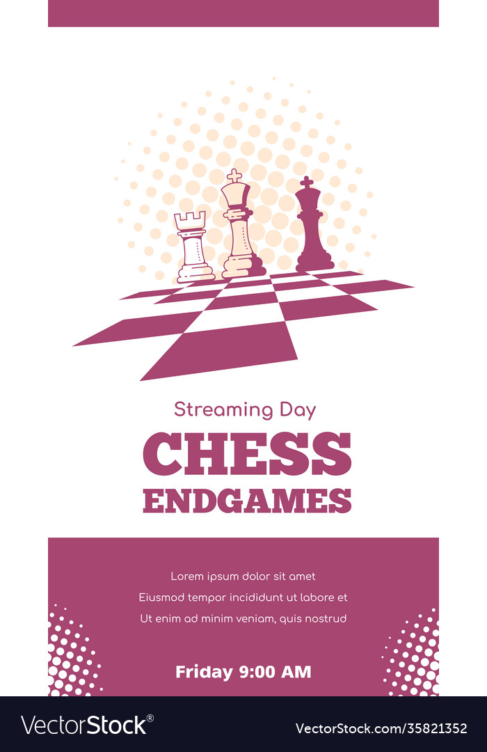 Modern trendy story template for chess streaming Vector Image