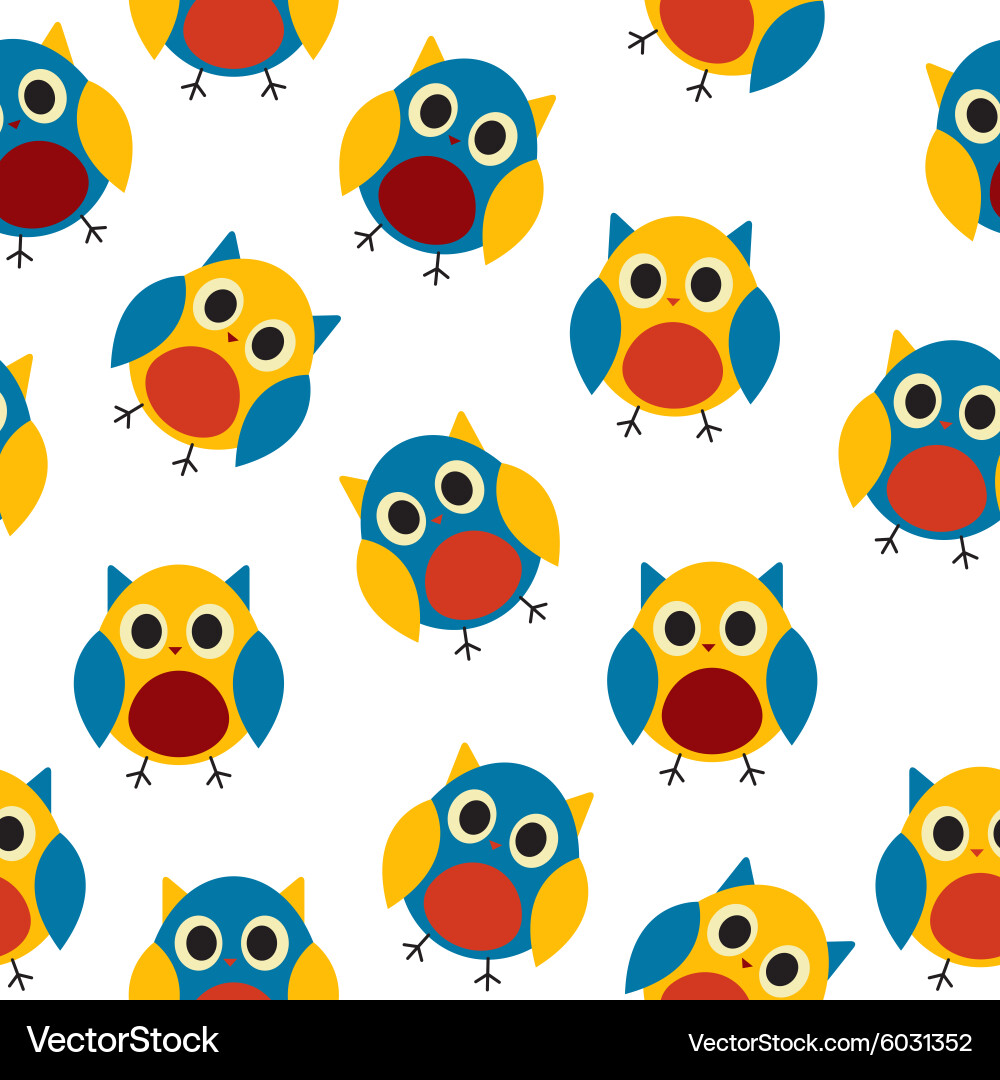 Owl seamless pattern background Royalty Free Vector Image