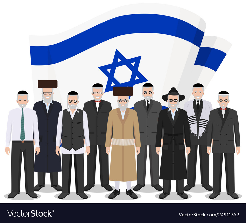 Social Concept Group Senior Jewish People Vector Image