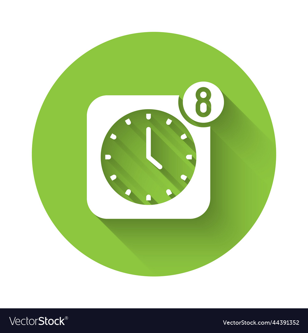 White alarm clock app smartphone interface icon Vector Image