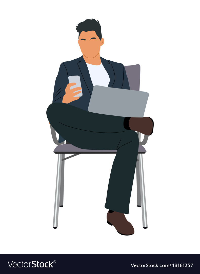 Business man sitting at office armchair Royalty Free Vector