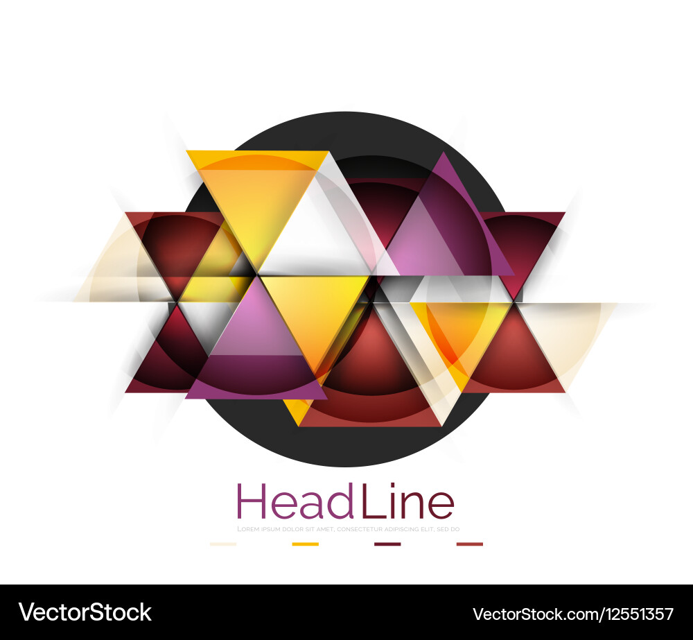 Colorful triangles on white background Royalty Free Vector