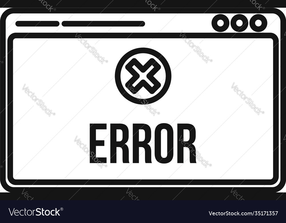Error web page icon outline style Royalty Free Vector Image