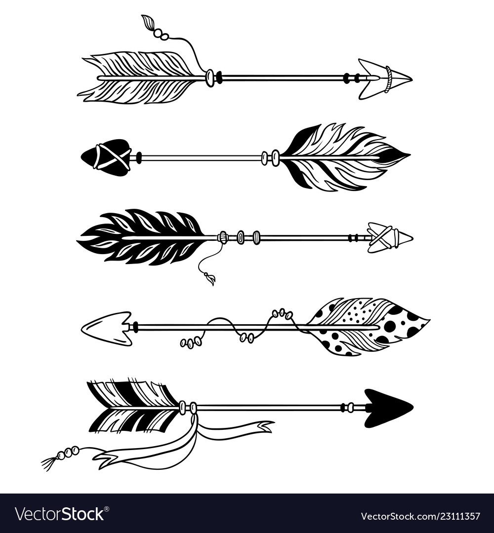 feathered arrow vector