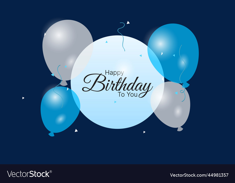 Happy birthday background with balloons confetti Vector Image