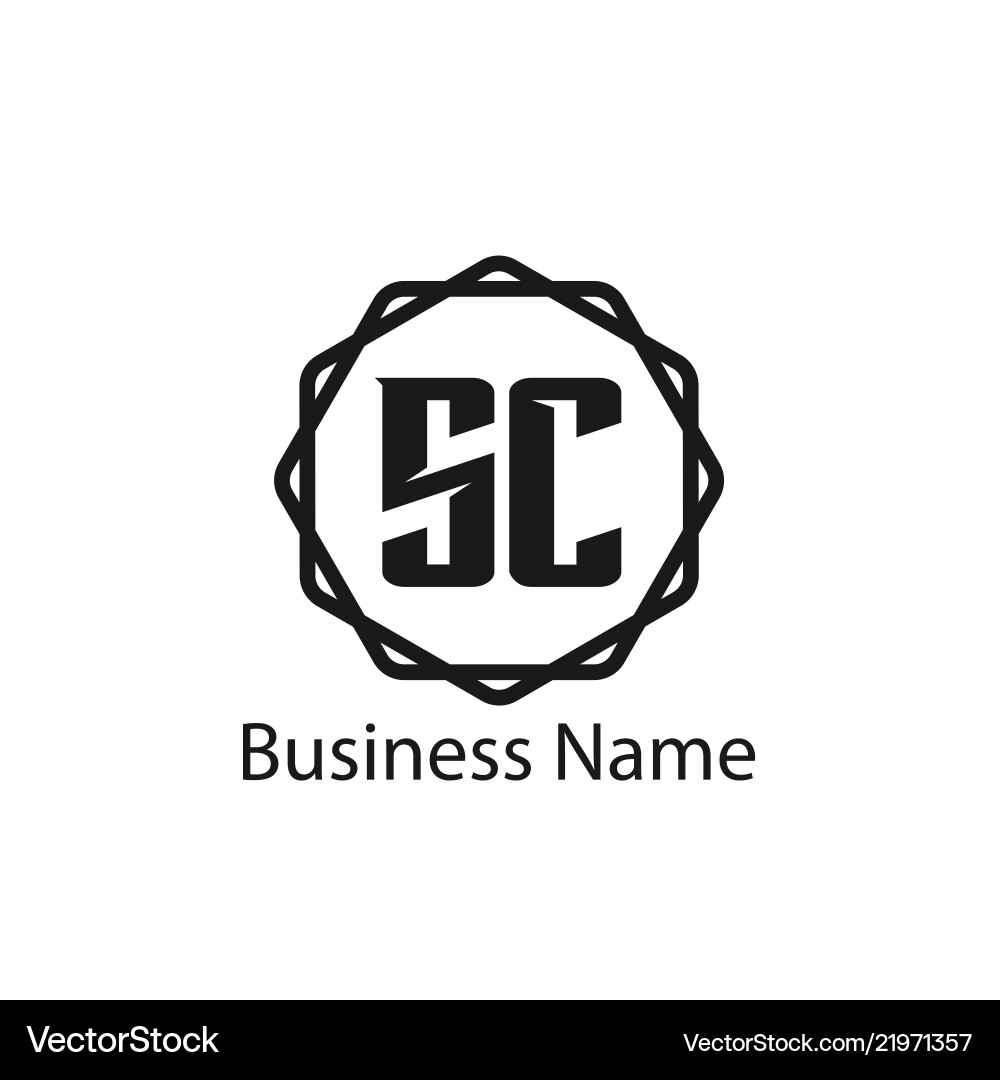 Name Sc Initial letter sc logo template design Royalty Free Vector