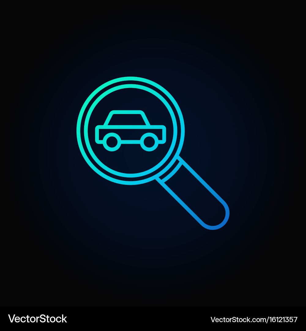Magnifying glass with a car icon Royalty Free Vector Image
