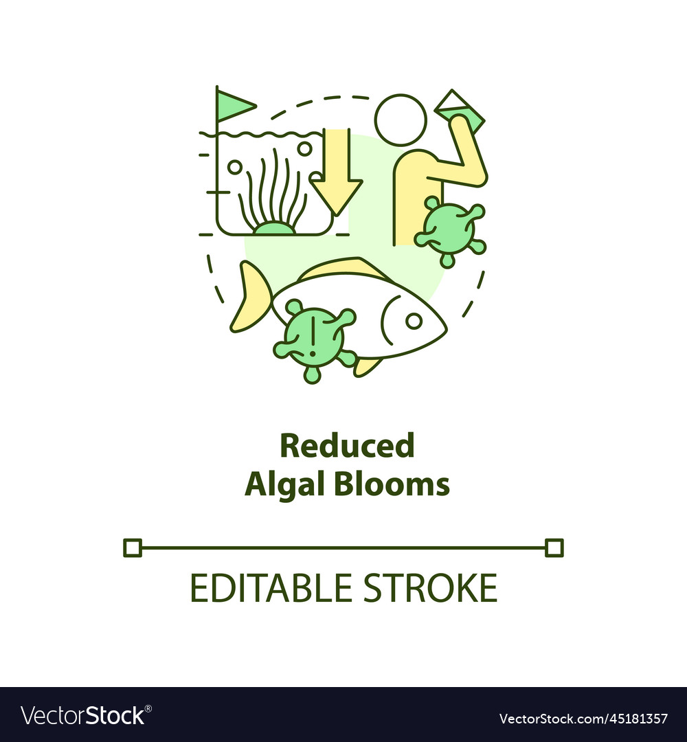 Reduced Algal Blooms Concept Icon Royalty Free Vector Image