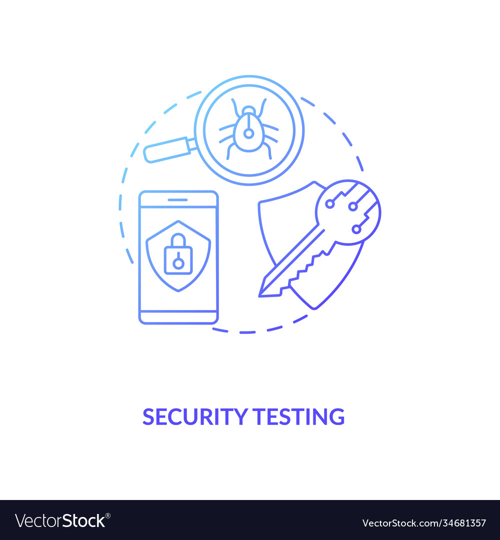 Security testing concept icon Royalty Free Vector Image