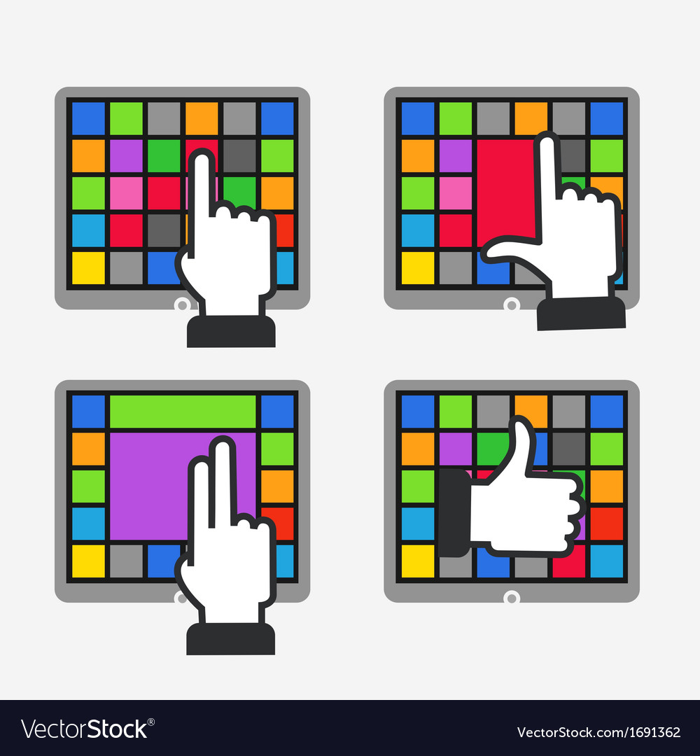 Color tile interface Royalty Free Vector Image