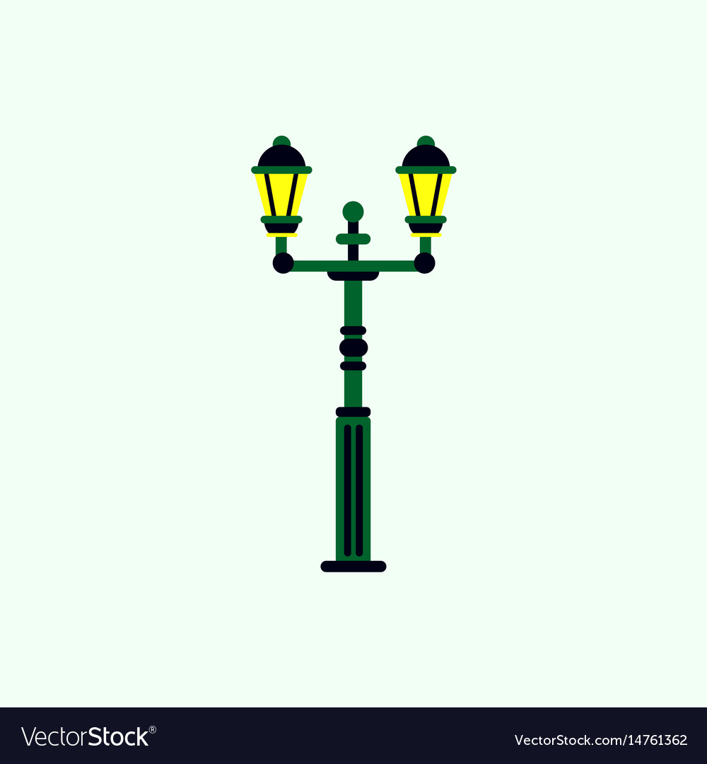 Retro Vintage Lamp Post With Electricity Lantern Vector Image