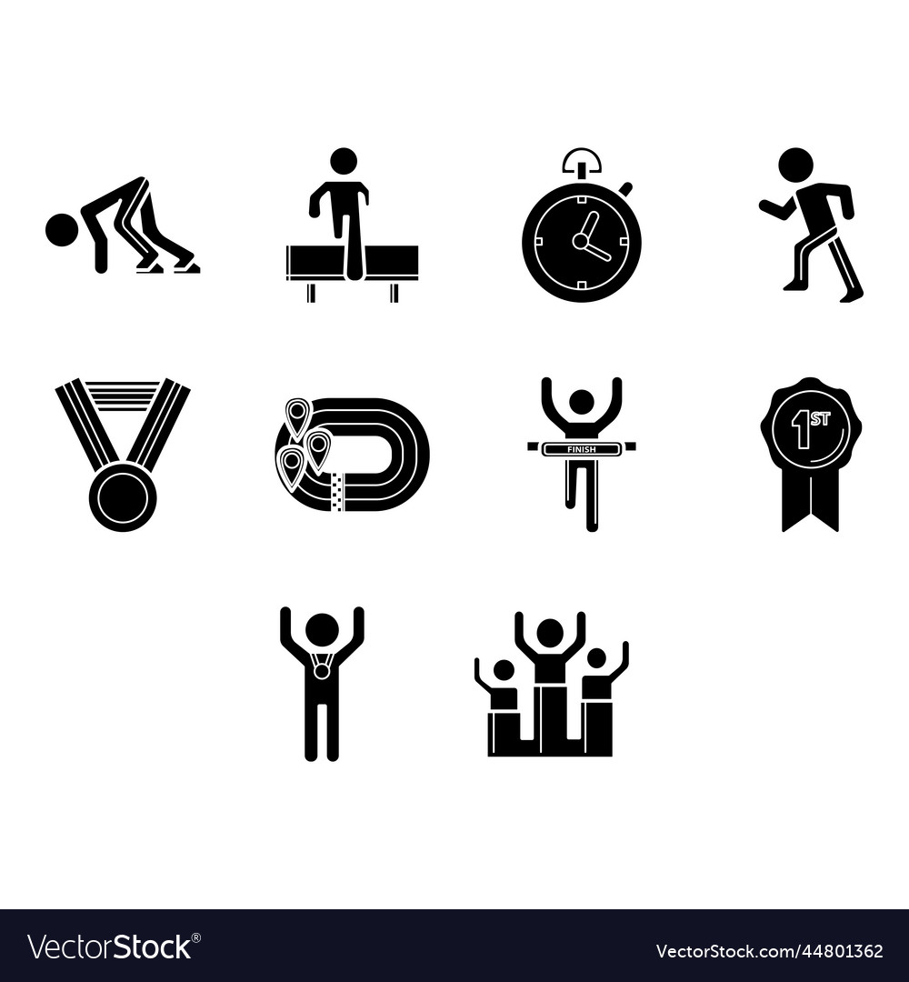 Running icon set Royalty Free Vector Image - VectorStock