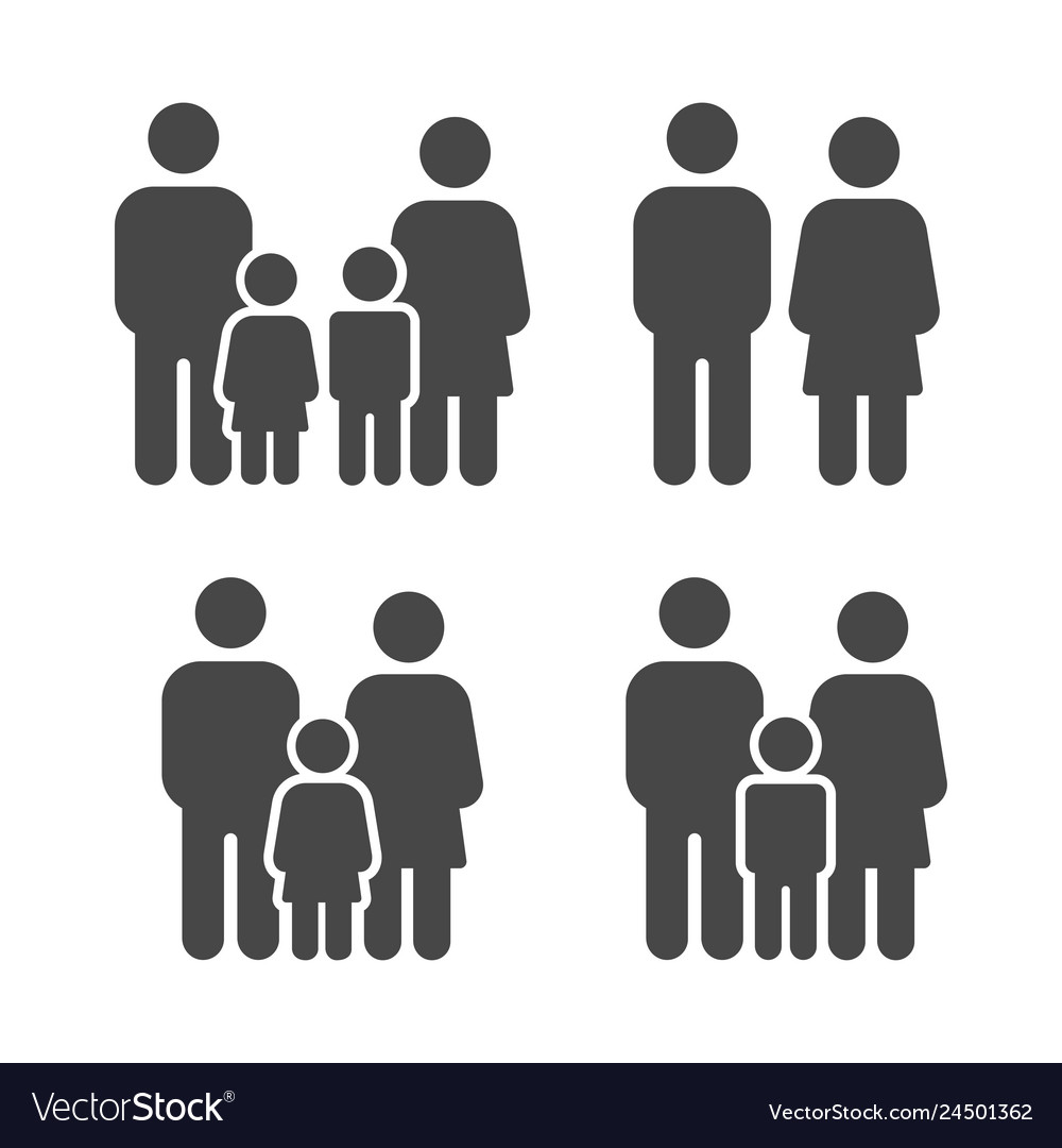 Set of family icons image