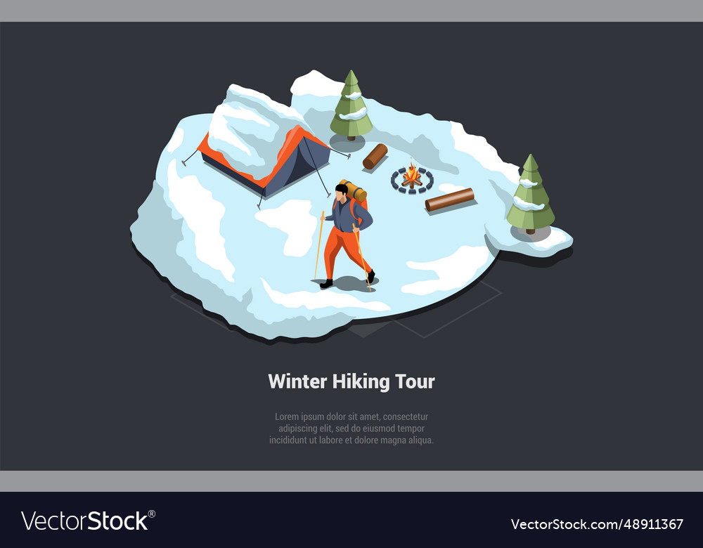 Adventures Hiking Tour And Exploring Character Vector Image Adventures Hiking Tour And Exploring Character Vector Image
