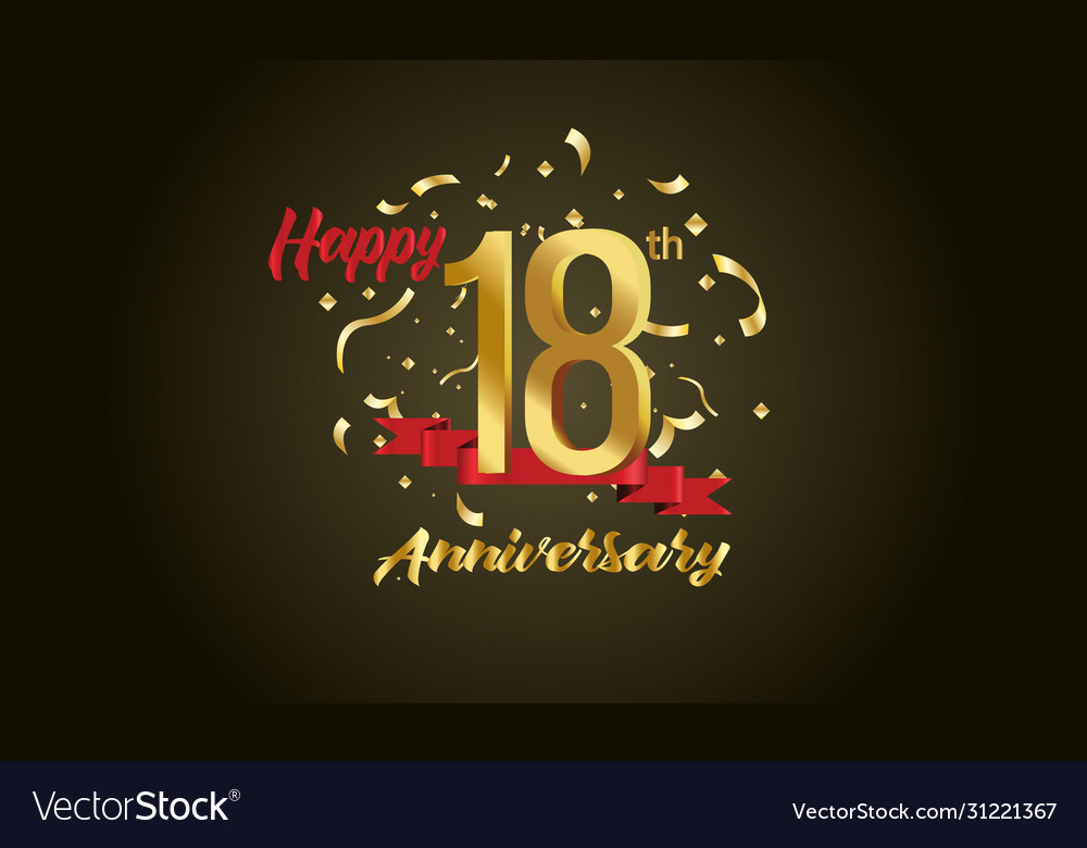 Anniversary celebration background with 18th Vector Image