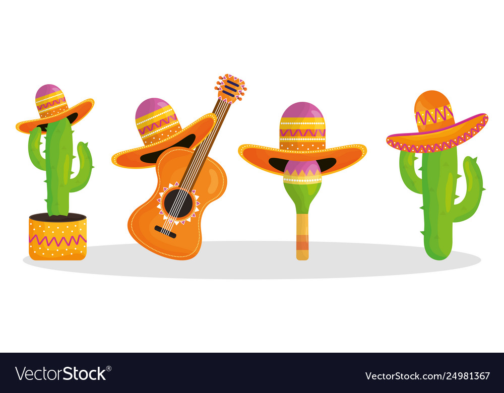 Cinco de mayo celebration with group characters Vector Image Cinco de mayo celebration with group characters Vector Image