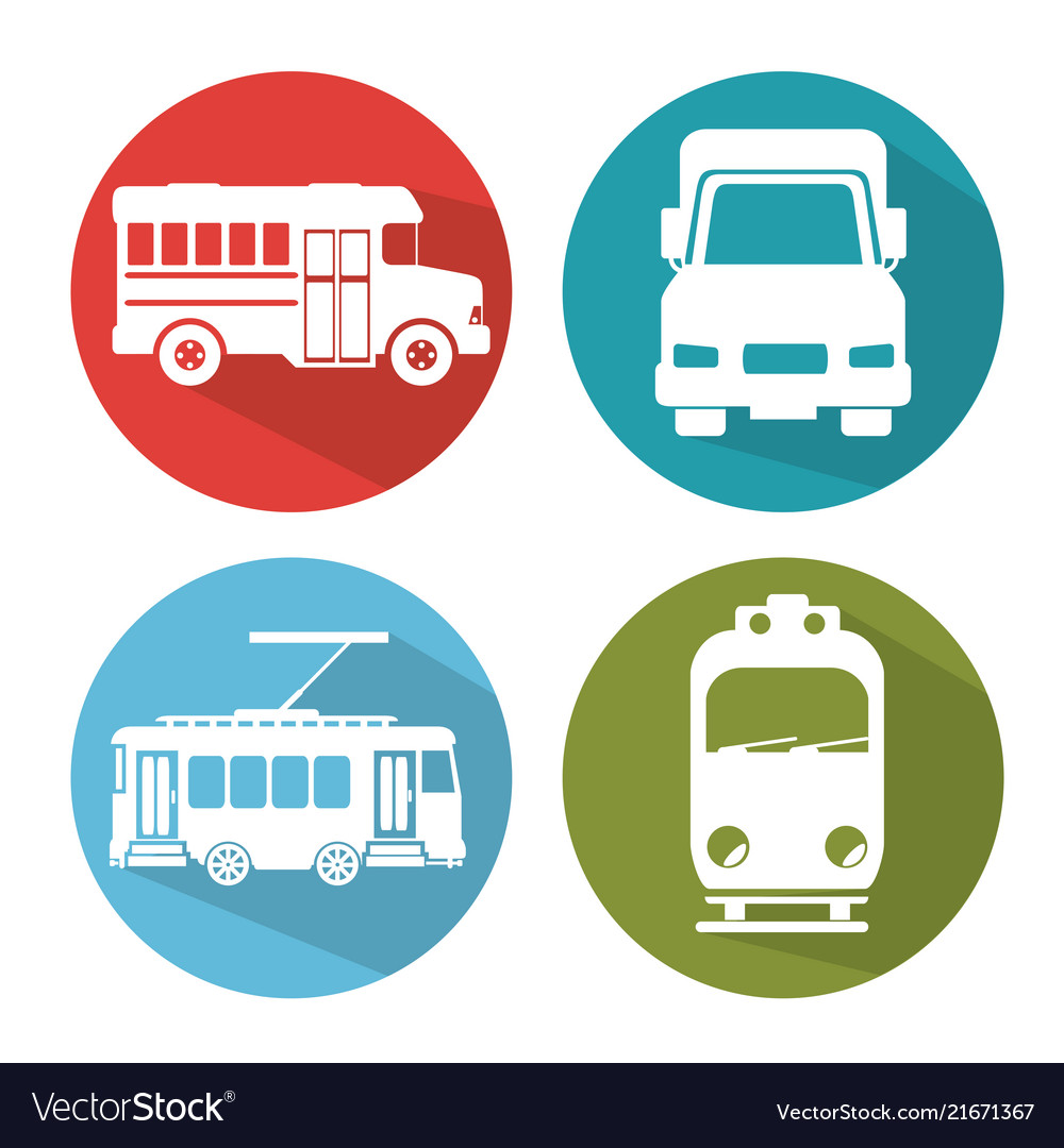 Differents transport vehicle icons Royalty Free Vector Image