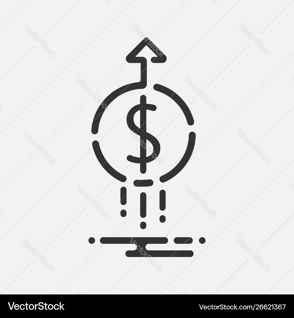 Financial growth icon isolated on white Royalty Free Vector