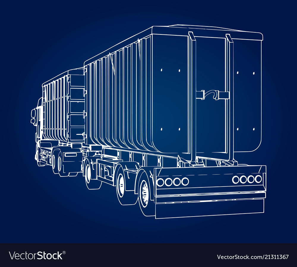 Large truck with separate trailer