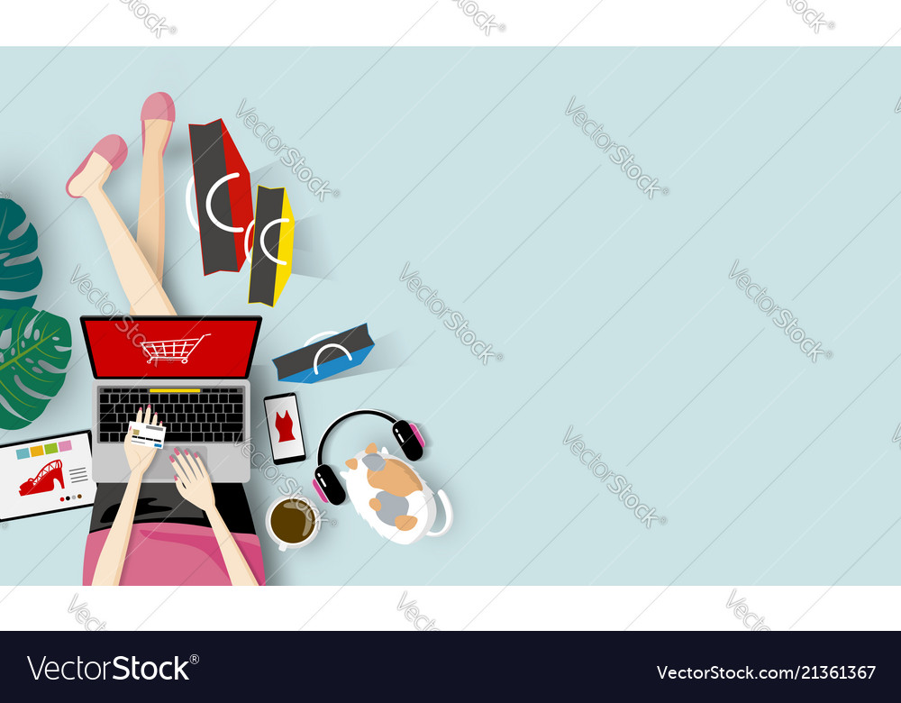 Online Shopping Royalty Free Vector Image Vectorstock