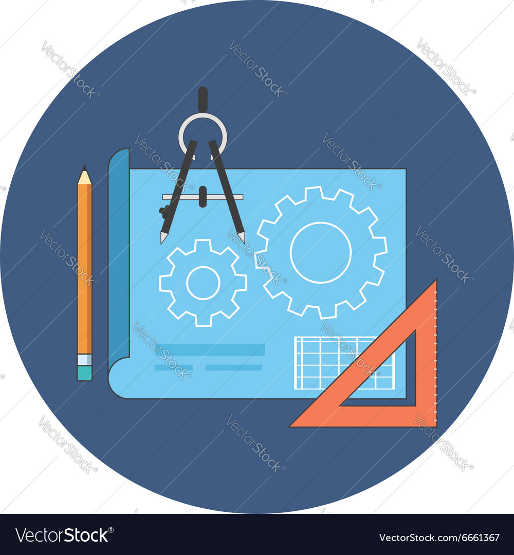 Project Development Concept Flat Design Icon In Vector Image