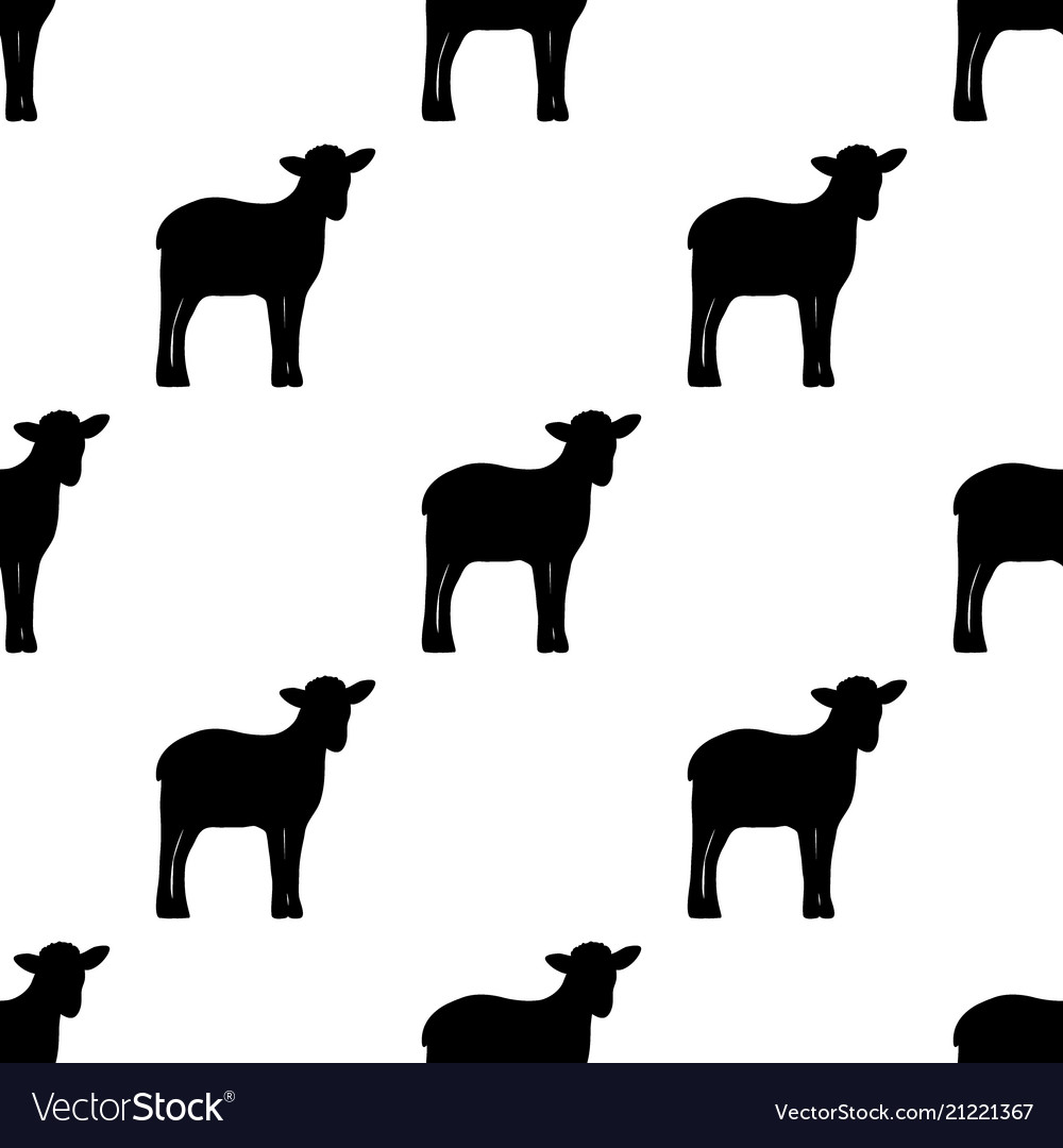 Seamless background silhouette of lambs vector image Seamless background silhouette of lambs