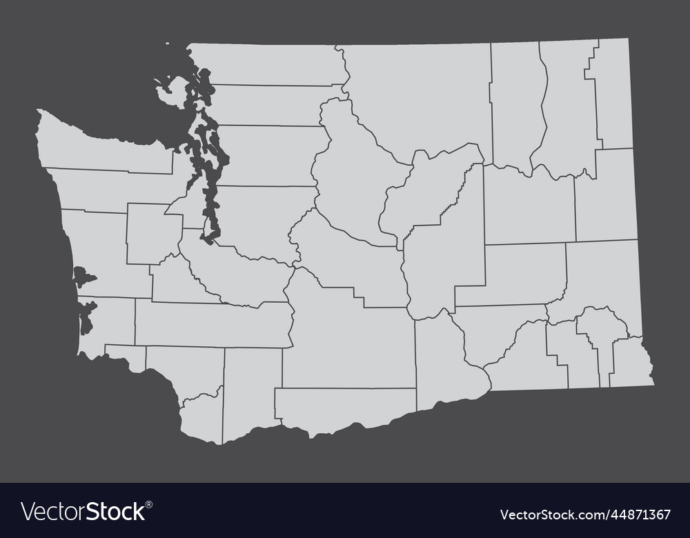 Washington administrative map Royalty Free Vector Image