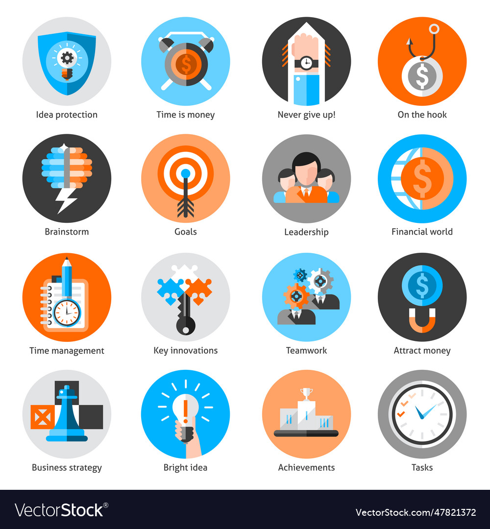 Business Concept Icons Set Business Concept Vector Image