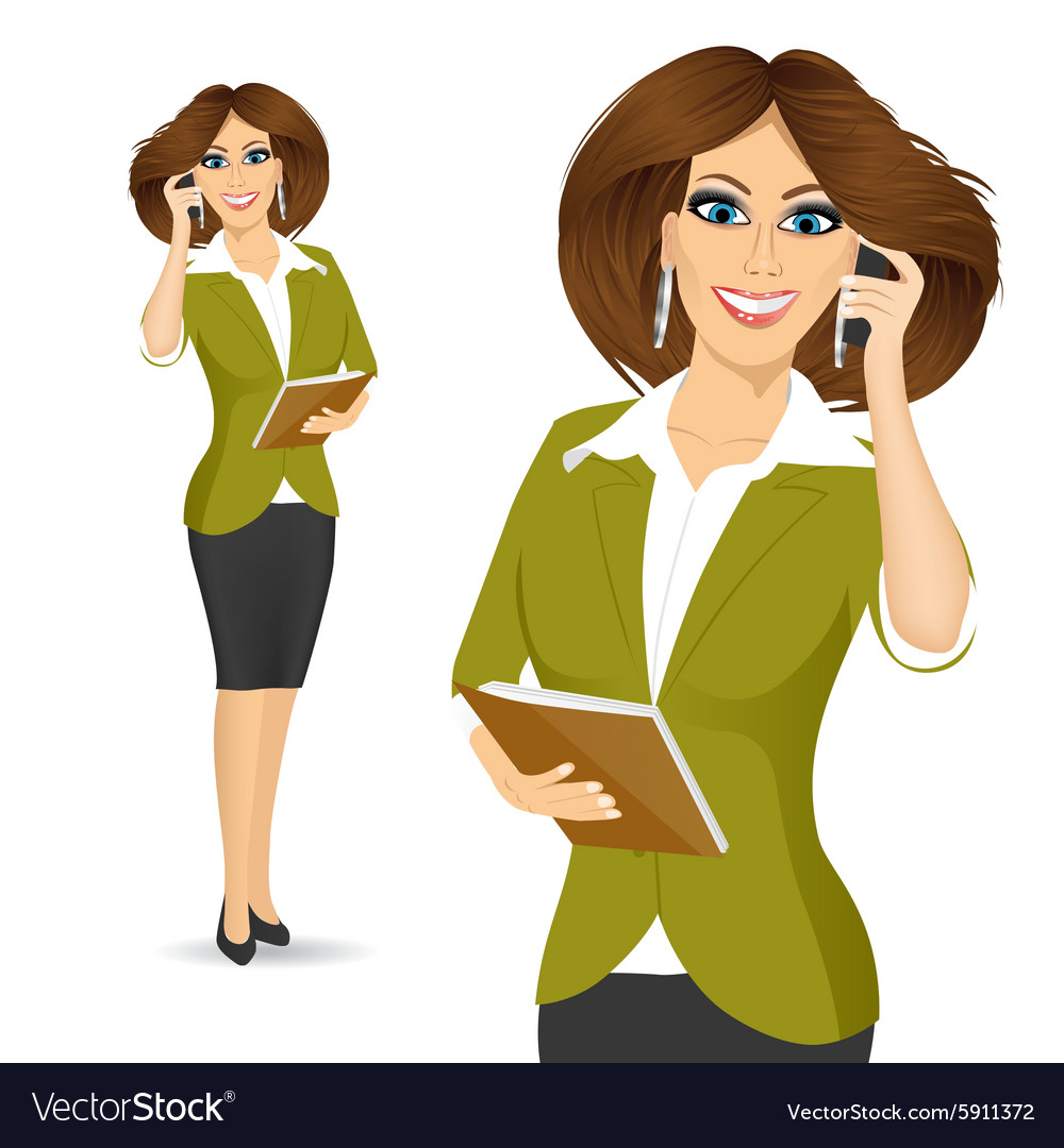 Businesswoman talking on the phone Royalty Free Vector Image