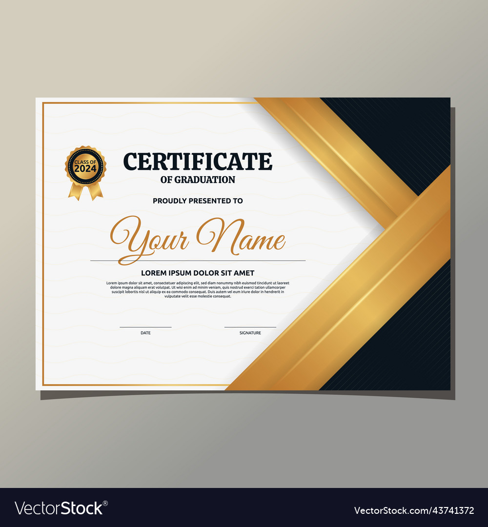 Elegant certificate of graduation success school Vector Image