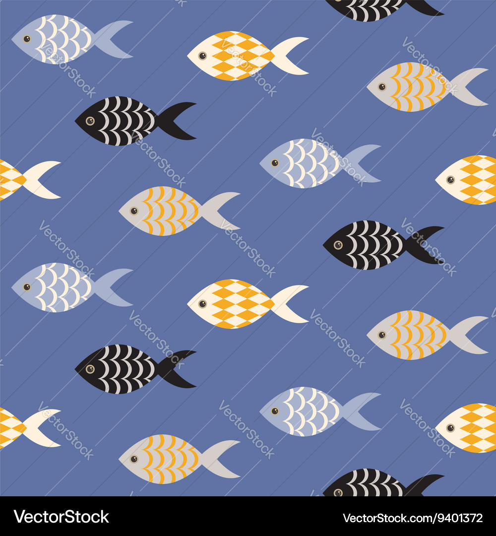 Fish seamless pattern Royalty Free Vector Image