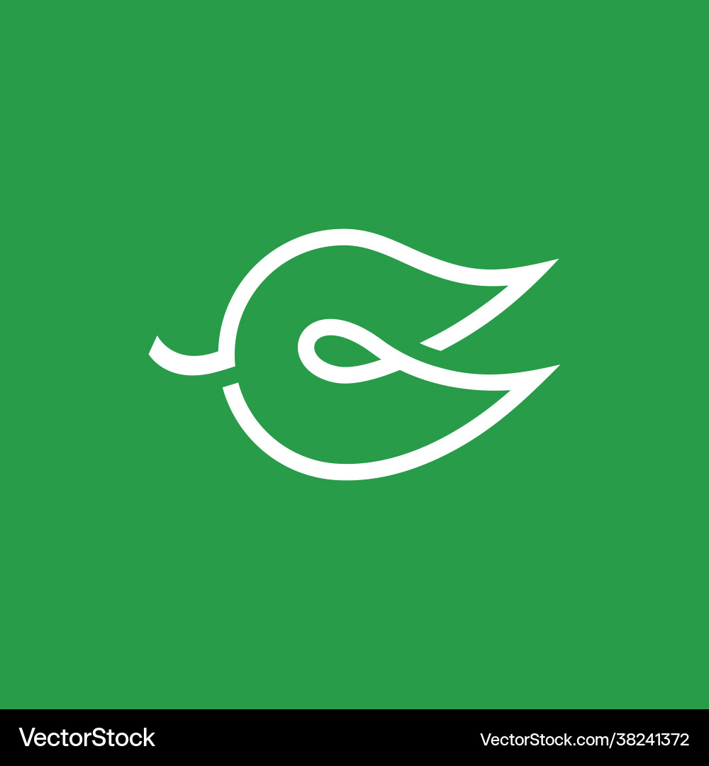 Leaf logo design with initials letter b Royalty Free Vector